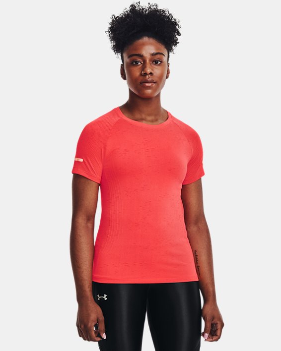 Camiseta de manga corta UA Seamless Run para mujer, Orange, pdpMainDesktop image number 0